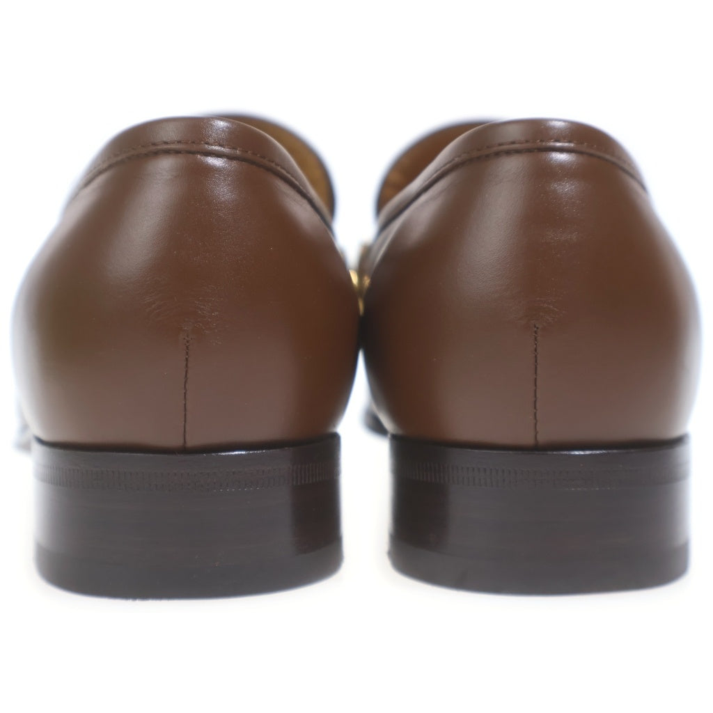 GUCCI(グッチ) Gゴールド金具 フリンジ付 キルトタッセルレザーローファー ブラウン 714680