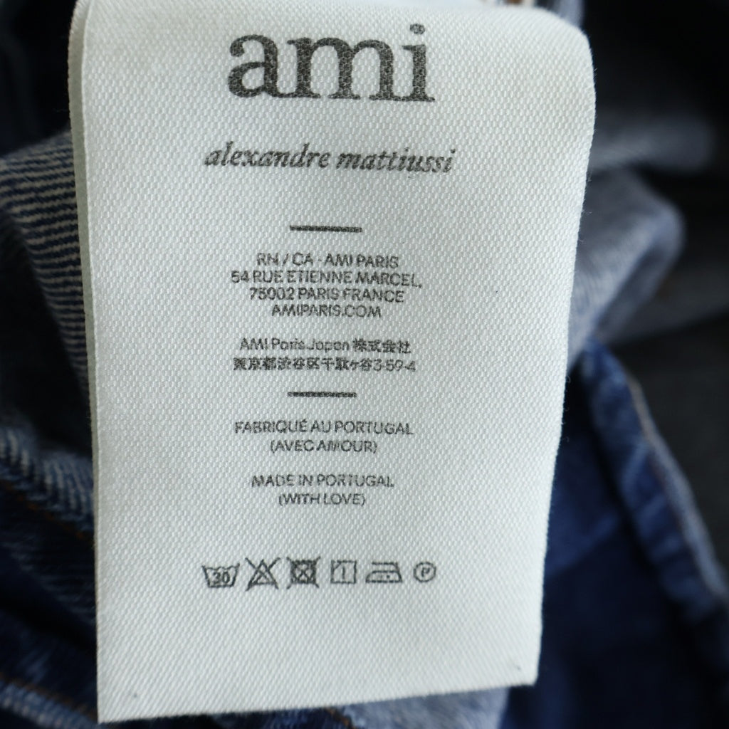 AMI Alexandre Mattiussi(アミアレクサンドルマテュッシ) WORN BLUE DENIM SHIRT ウォーン ブルー 長袖デニムシャツ レディース インディゴ FSH134.DE0025