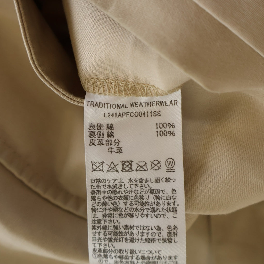 Traditional Weatherwear(トラディショナル ウェザーウェア) 24SS DUDLEY ダドリー カウレザー切り替え ロングコート ベージュ L241APFCO0411SS