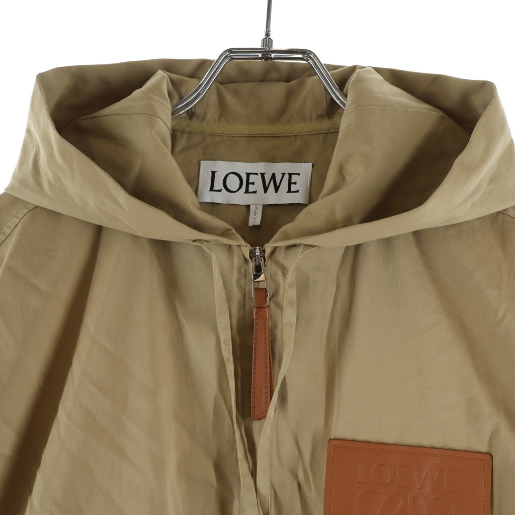 LOEWE(ロエベ) アナグラム レザーロゴパッチ シルク混 フーデッド