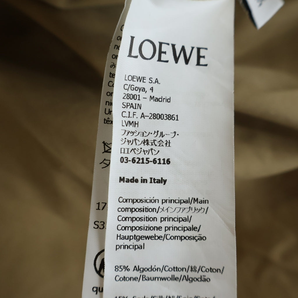 LOEWE(ロエベ) アナグラム レザーロゴパッチ シルク混 フーデッドジャケット レディース ベージュ S359Y02XA7