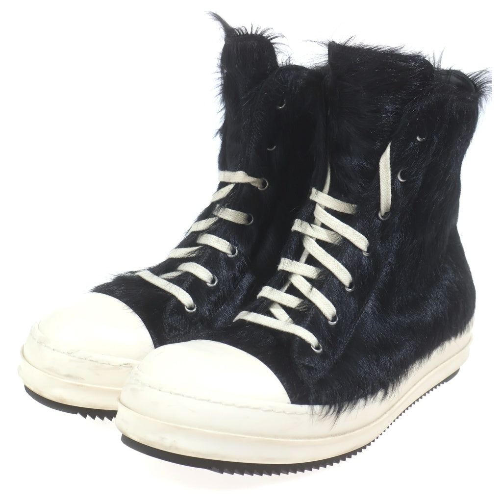 Rick Owens(リックオウエンス) RAMONES Strobe High Pony Hair ラモーンズ ストロボ ポニーヘア レザー ハイカットスニーカー