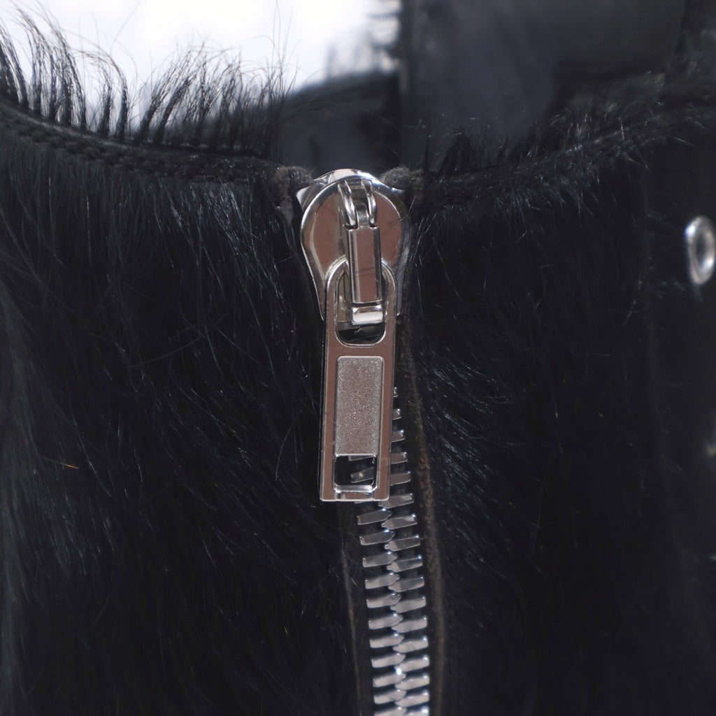 Rick Owens(リックオウエンス) RAMONES Strobe High Pony Hair ラモーンズ ストロボ ポニーヘア レザー ハイカットスニーカー