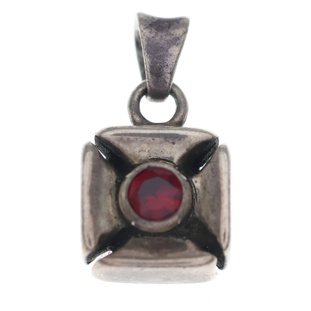 Travis Walker(トラヴィスワーカー) DOUBLE CROSS CHARM ダブルクロスチャーム ネックレストップ ペンダント シルバー/レッド