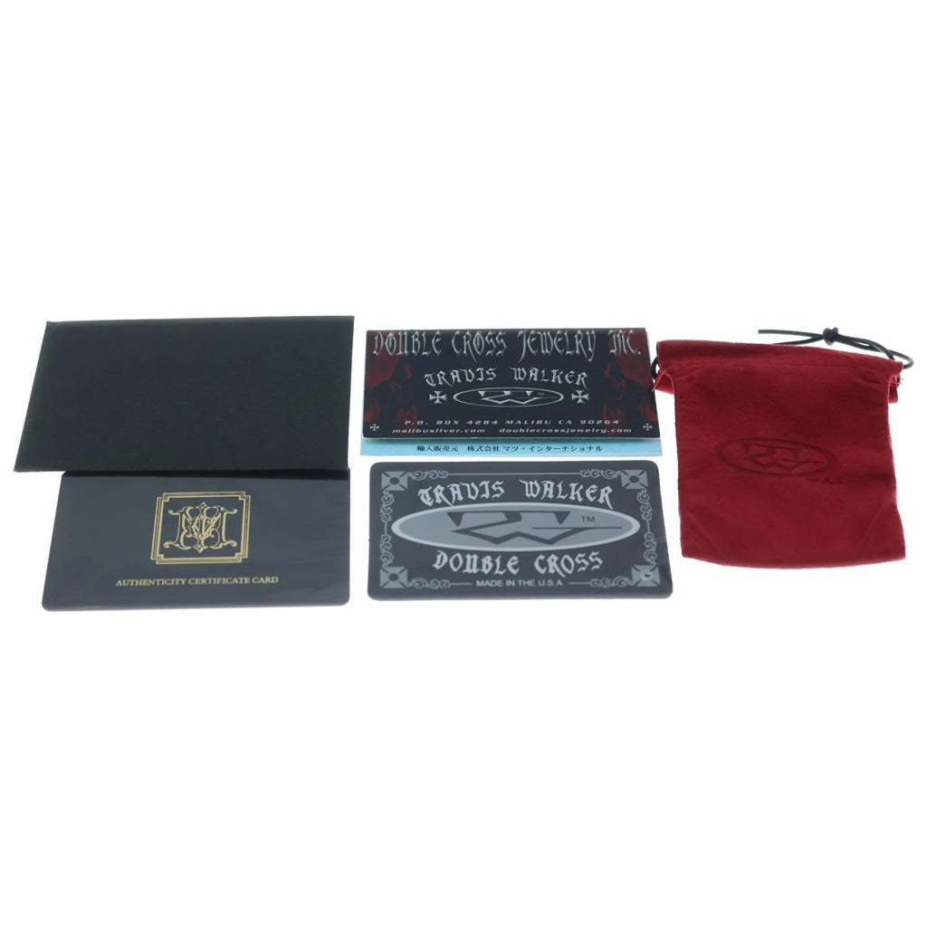 Travis Walker(トラヴィスワーカー) DOUBLE CROSS CHARM ダブルクロスチャーム ネックレストップ ペンダント シルバー/レッド