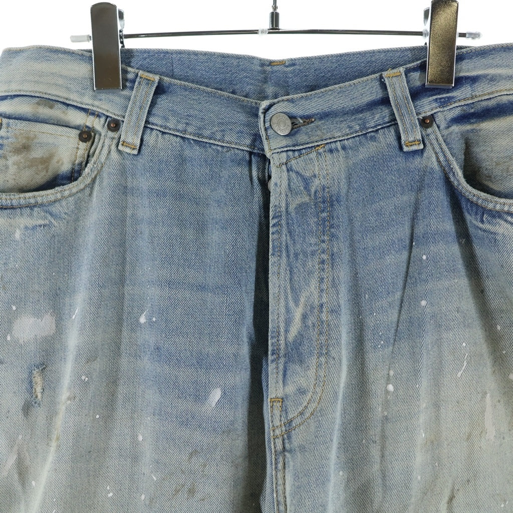 Acne Studios(アクネ ストゥディオズ) 2023M FN Trafalgar スーパーバギーフィットジーンズ ユーズド加工 ボタンフライデニムパンツ インディゴ B00343