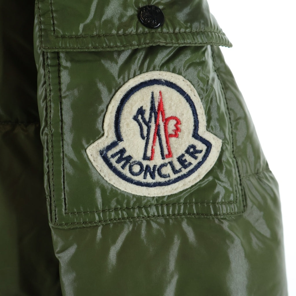 MONCLER(モンクレール) BADIA バディア パッチデザイン ナイロン フーデッドダウンジャケット カーキ 45308