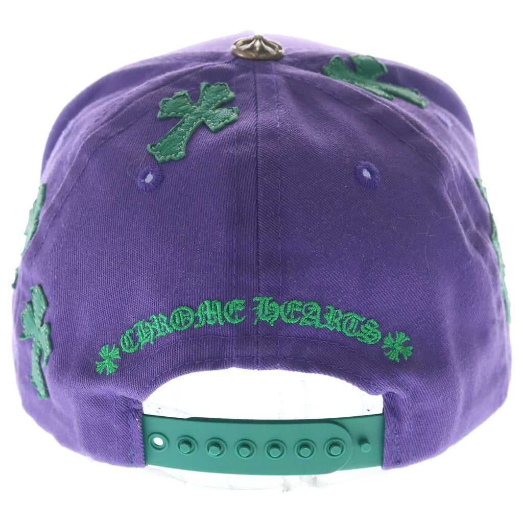 CHROME HEARTS(クロムハーツ) CH HAT CH刺繍 クロスパッチ 5パネル ベースボールキャップ 帽子 パープル/グリーン