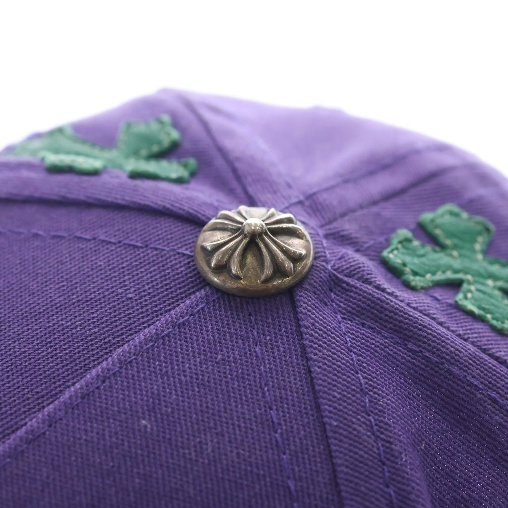 CHROME HEARTS(クロムハーツ) CH HAT CH刺繍 クロスパッチ 5パネル ベースボールキャップ 帽子 パープル/グリーン