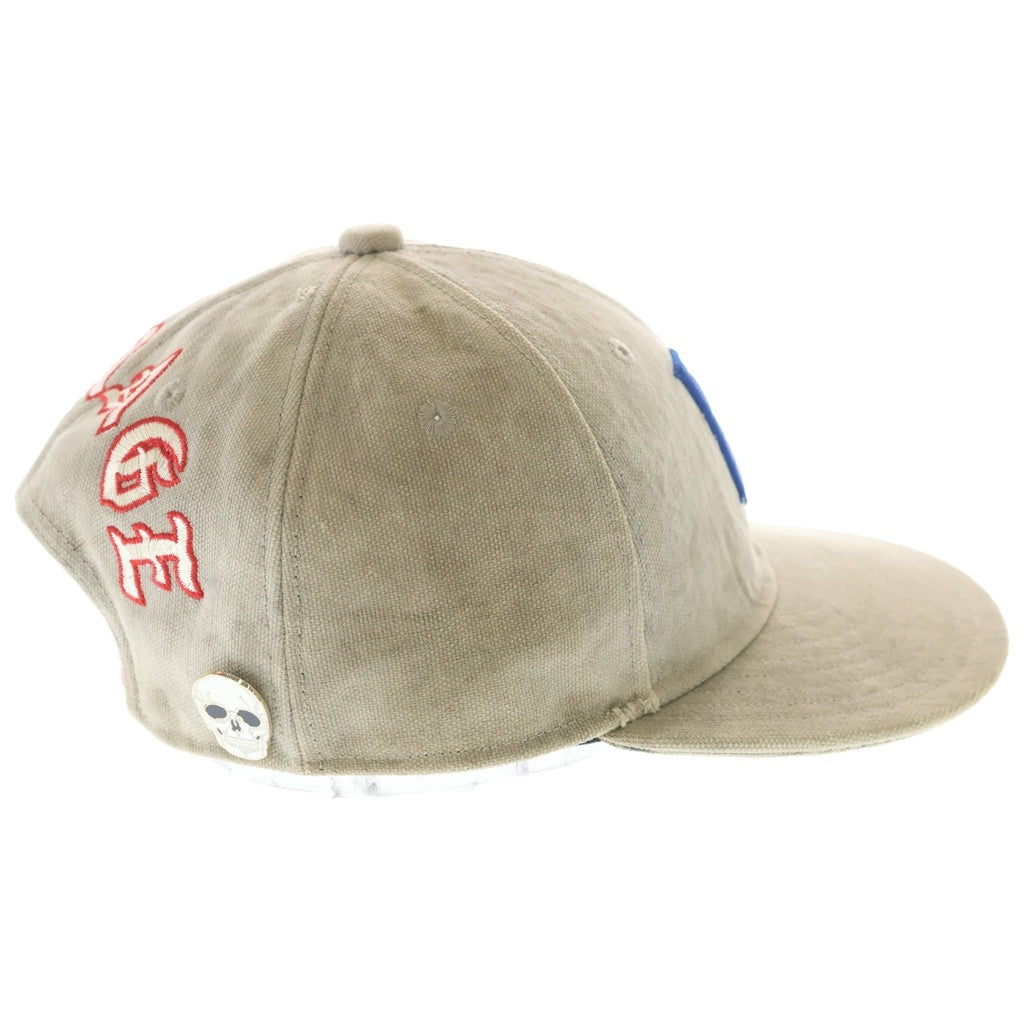READY MADE(レディメイド) 24AW CAP/WHITE ユーズド加工 ベースボールキャップ 帽子 グレー RECL-CO-WH-00-00-293