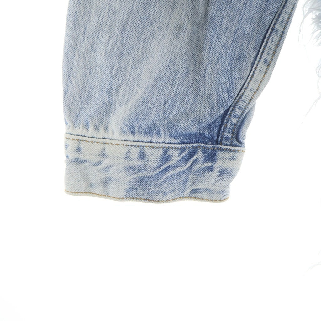 DIESEL(ディーゼル) フリルデザイン カットオフ加工 デニムトラッカージャケット レディース インディゴ 00SXFG