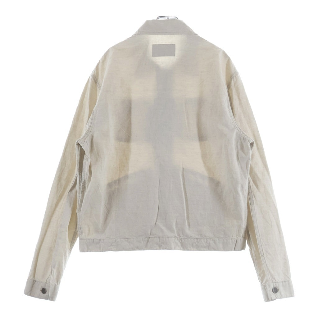 PRADA(プラダ) 23SS トライアングルロゴプレート ジップアップ リネン ニュートラル シャンブレーブルゾンジャケット ベージュ GEB255