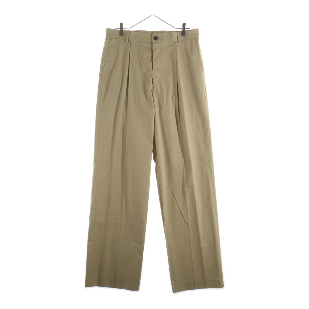 DRIES VAN NOTEN(ドリスヴァンノッテン) 25AW PENRUD 1147 M.W.PANTS ペンラッド コットン ワンタック ストレートパンツ ベージュ 855.020900-1147-103