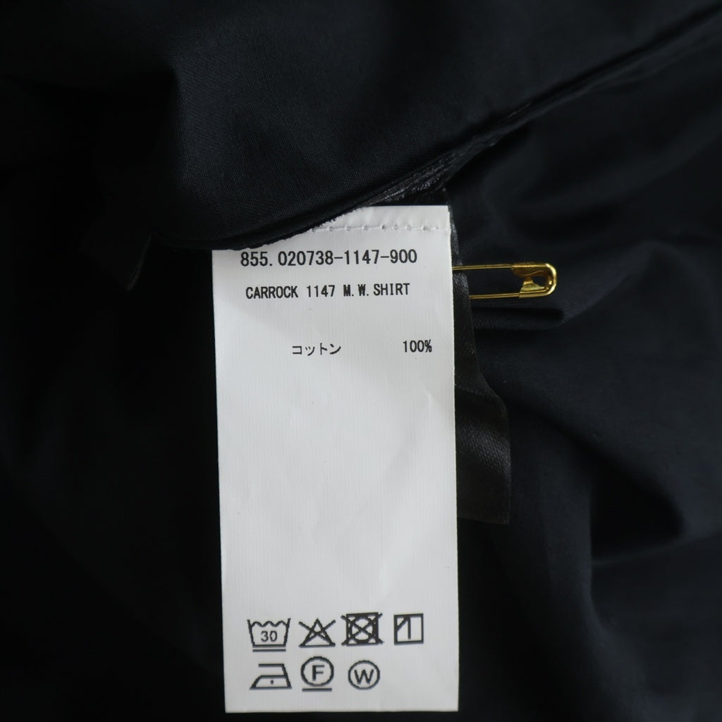 DRIES VAN NOTEN(ドリスヴァンノッテン) 25SS CARROCK 1147 M.W.SHIRT キャロック ハーフジップ フーデッド長袖シャツ ブラック 855.020738-1147-900