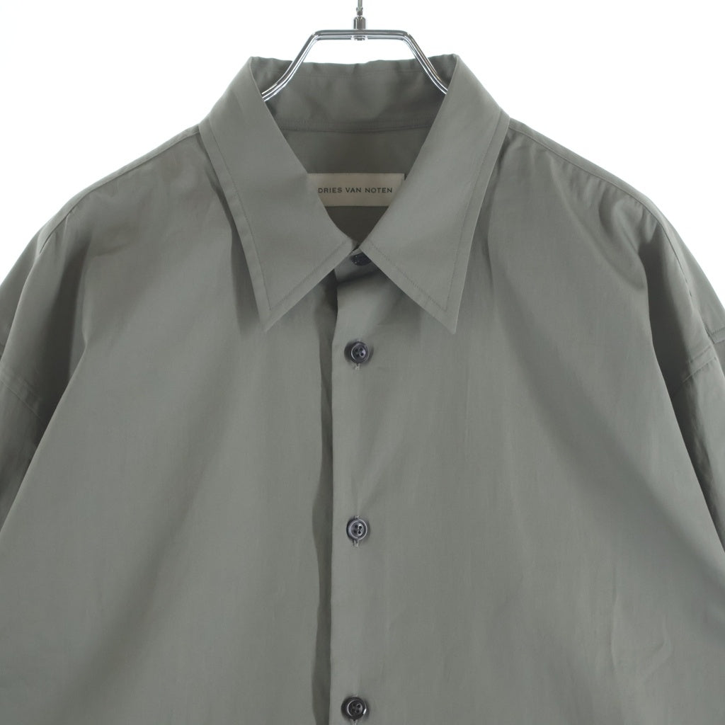 DRIES VAN NOTEN(ドリスヴァンノッテン) CROOM 1374 M.W.SHIRT クルーム コットン レギュラーカラー 長袖シャツ グレー 855.020732-1374-801