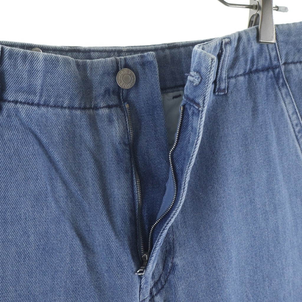DRIES VAN NOTEN(ドリスヴァンノッテン) 24AW DENIM CHINO ロゴレザーパッチ ワイド デニム チノワークパンツ インディゴ 242-020935