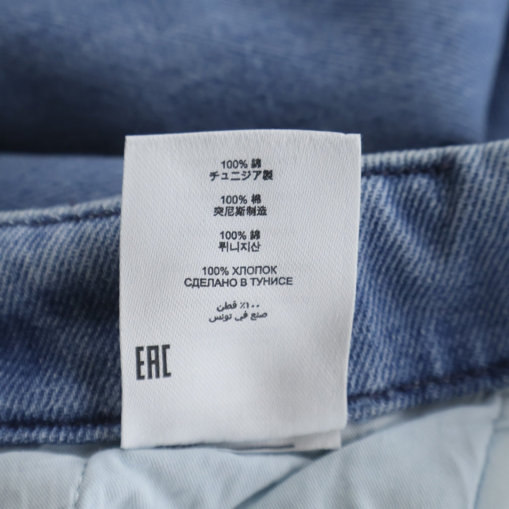 DRIES VAN NOTEN(ドリスヴァンノッテン) 24AW DENIM CHINO ロゴレザーパッチ ワイド デニム チノワークパンツ インディゴ 242-020935