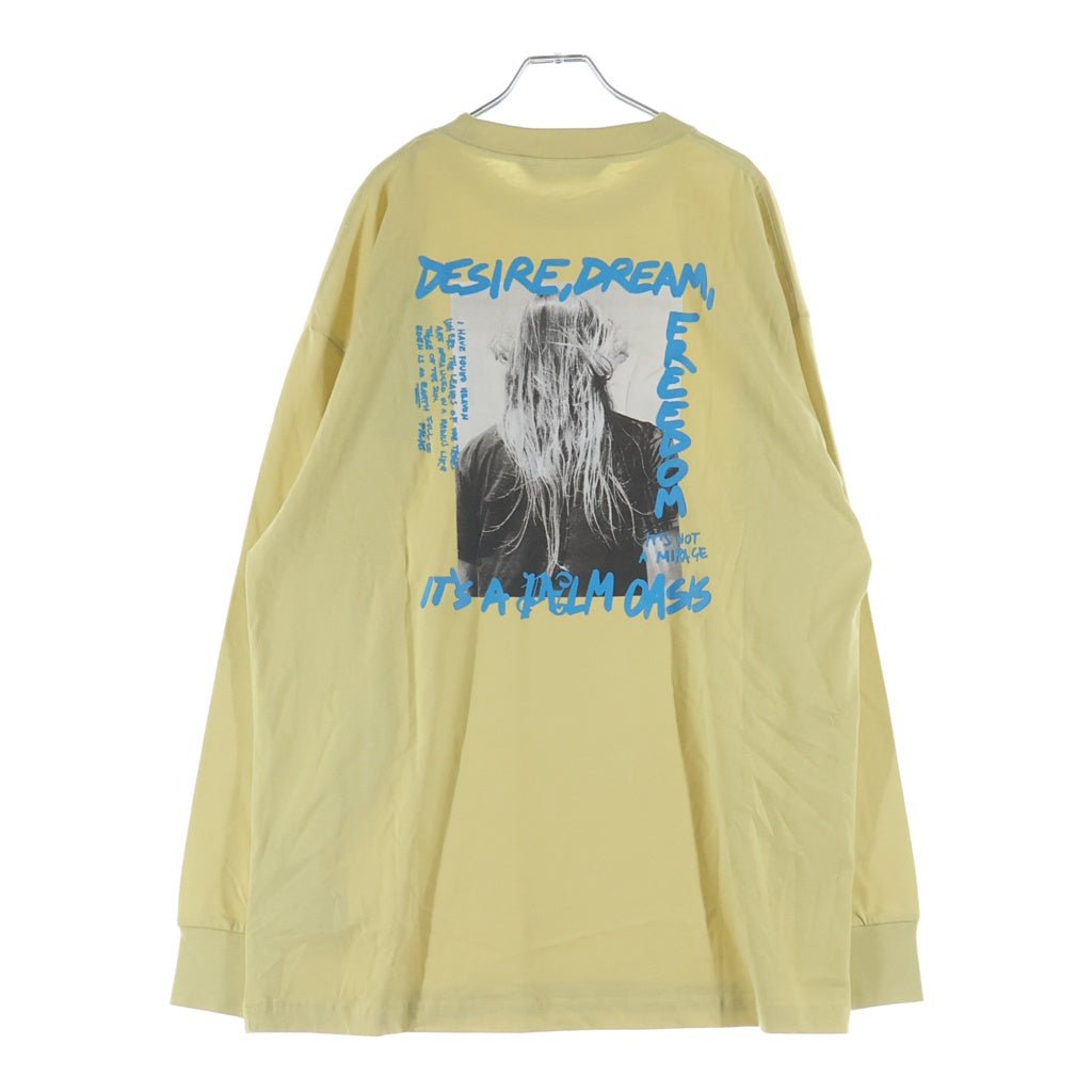 Palm Angels(パームエンジェルス) PALM OASIS TEE L/S 両面プリント クルーネック 長袖Tシャツ カットソー イエロー PMAB051S24FLE001