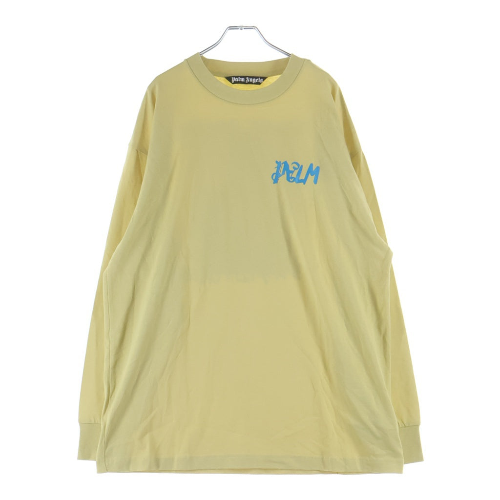 Palm Angels(パームエンジェルス) PALM OASIS TEE L/S 両面プリント クルーネック 長袖Tシャツ カットソー イエロー PMAB051S24FLE001