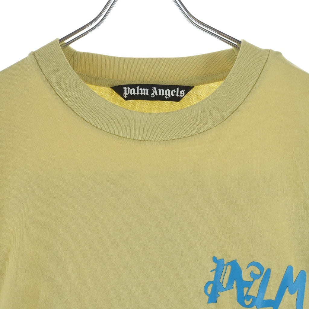 Palm Angels(パームエンジェルス) PALM OASIS TEE L/S 両面プリント クルーネック 長袖Tシャツ カットソー イエロー PMAB051S24FLE001