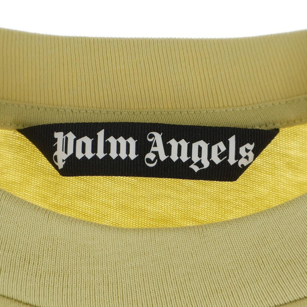 Palm Angels(パームエンジェルス) PALM OASIS TEE L/S 両面プリント クルーネック 長袖Tシャツ カットソー イエロー PMAB051S24FLE001