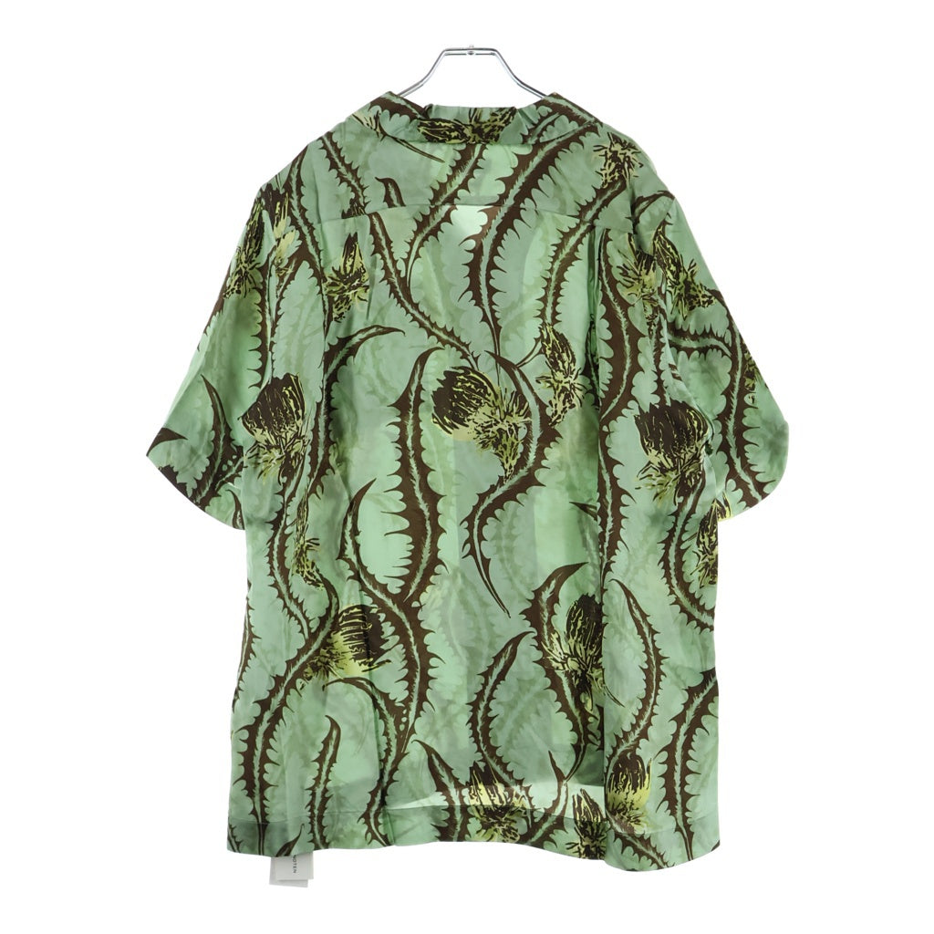 DRIES VAN NOTEN(ドリスヴァンノッテン) 25SS CARLTONE 1001 M.W.SHIRT カールトン ボタニカル総柄 レーヨン オープンカラー半袖シャツ グリーン 251-020742