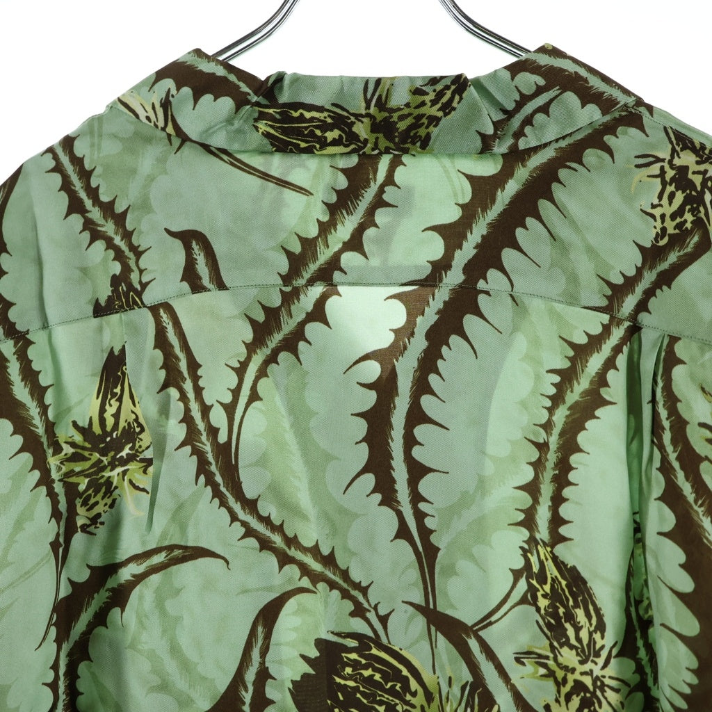 DRIES VAN NOTEN(ドリスヴァンノッテン) 25SS CARLTONE 1001 M.W.SHIRT カールトン ボタニカル総柄 レーヨン オープンカラー半袖シャツ グリーン 251-020742