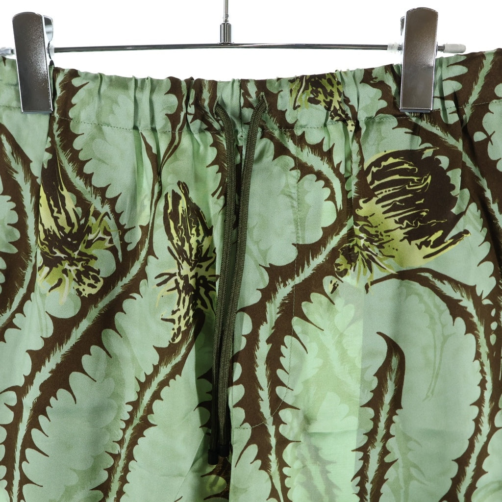 DRIES VAN NOTEN(ドリスヴァンノッテン) 25SS PIPERI 1001 M.W.PANTS ピペリ ボタニカル総柄 レーヨン イージーショーツ ハーフパンツ グリーン 251-020931