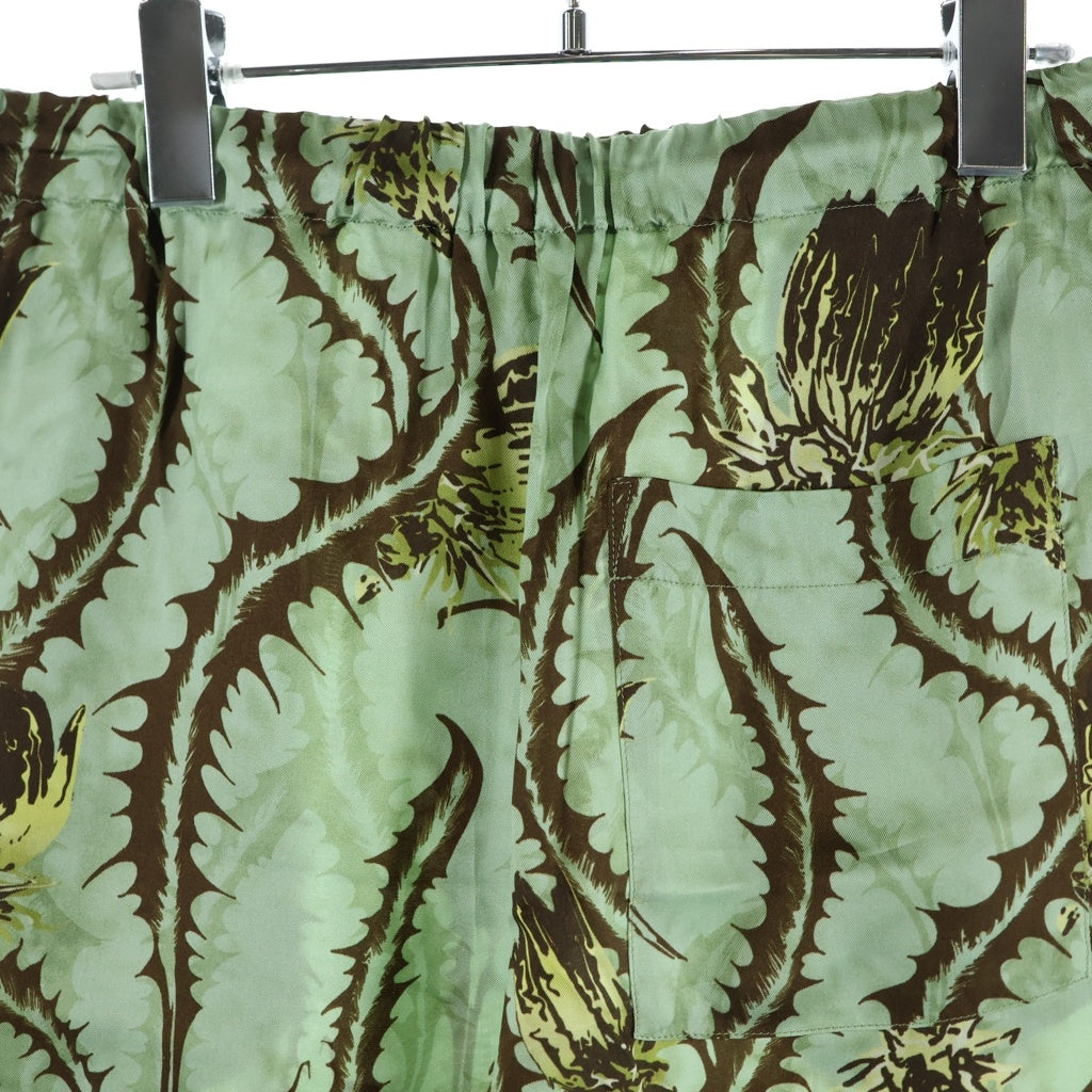 DRIES VAN NOTEN(ドリスヴァンノッテン) 25SS PIPERI 1001 M.W.PANTS ピペリ ボタニカル総柄 レーヨン イージーショーツ ハーフパンツ グリーン 251-020931