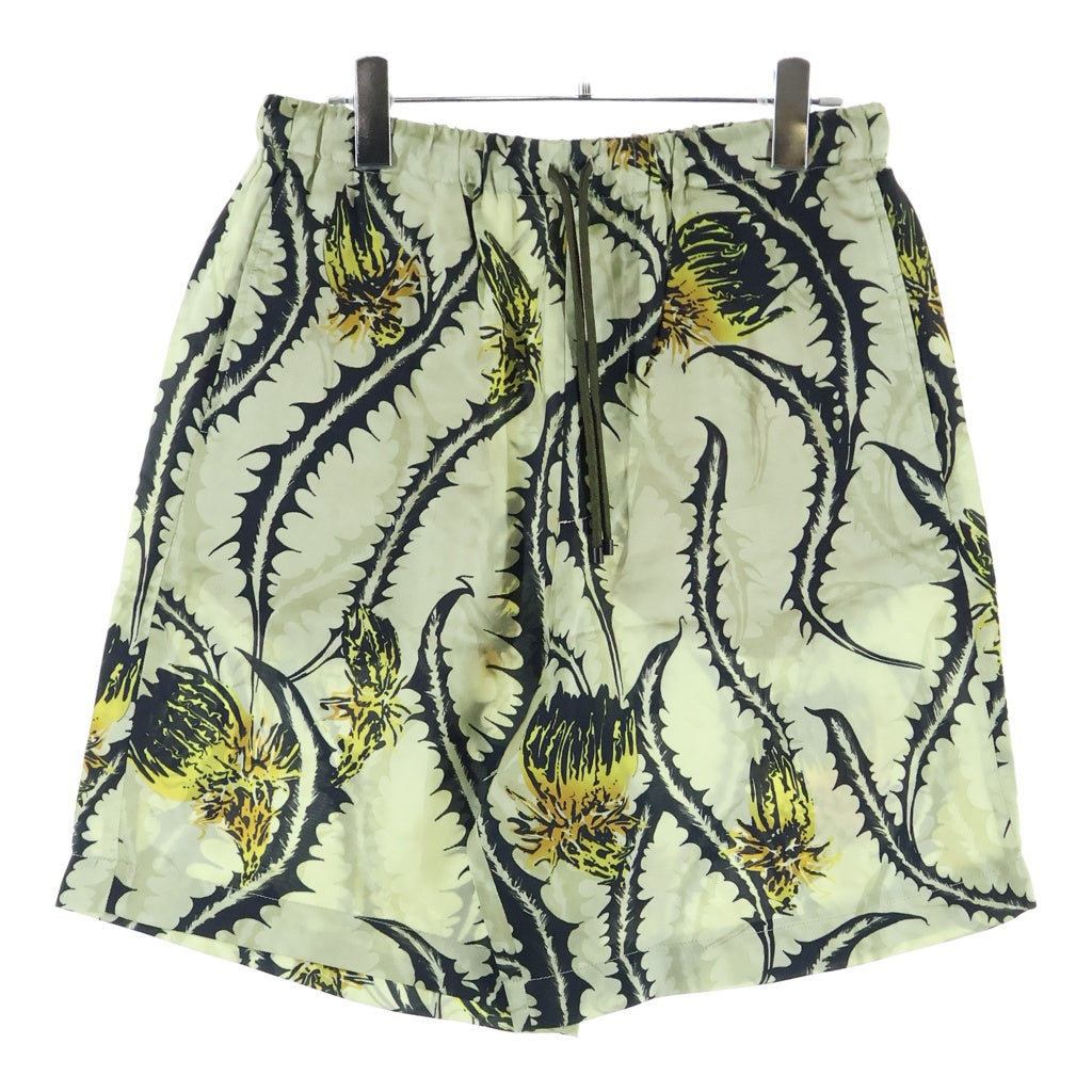 DRIES VAN NOTEN(ドリスヴァンノッテン) 25SS PIPERI 1001 M.W.PANTS ピペリ ボタニカル総柄 レーヨン イージーショーツ ハーフパンツ ベージュ/ブラック 251-020931
