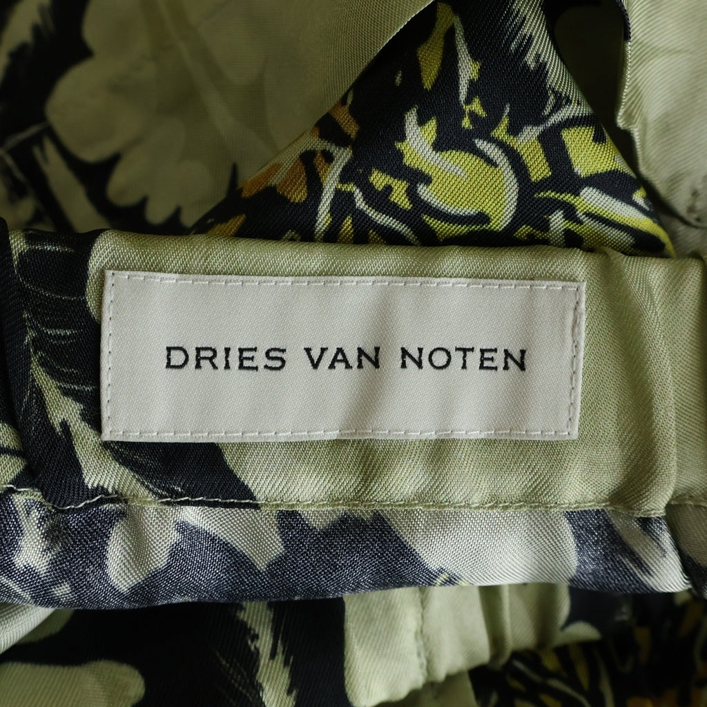DRIES VAN NOTEN(ドリスヴァンノッテン) 25SS PIPERI 1001 M.W.PANTS ピペリ ボタニカル総柄 レーヨン イージーショーツ ハーフパンツ ベージュ/ブラック 251-020931