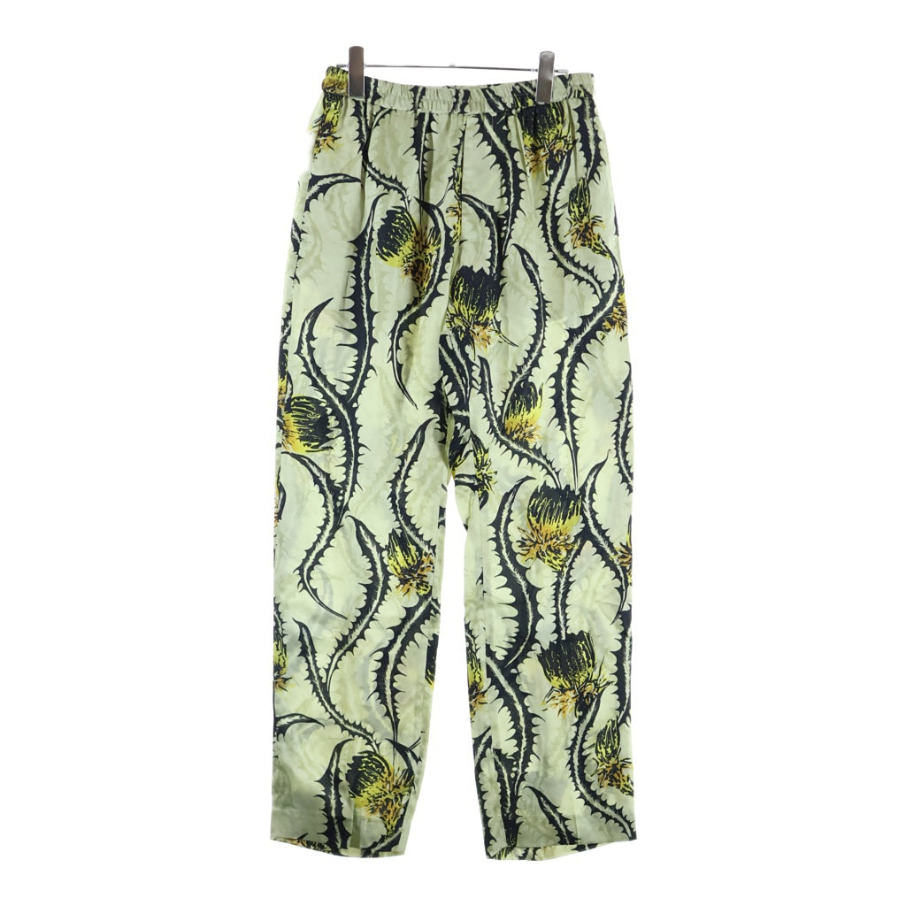 DRIES VAN NOTEN(ドリスヴァンノッテン) 25SS PARKINO 1001 M.W.PANTS パーキノ ボタニカル総柄 レーヨン イージーパンツ ベージュ/ブラック 251-020936