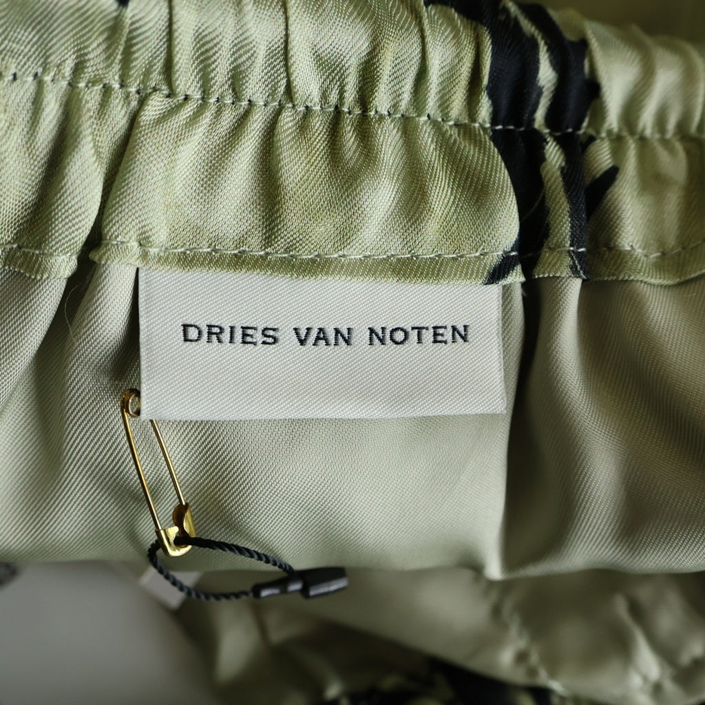 DRIES VAN NOTEN(ドリスヴァンノッテン) 25SS PARKINO 1001 M.W.PANTS パーキノ ボタニカル総柄 レーヨン イージーパンツ ベージュ/ブラック 251-020936