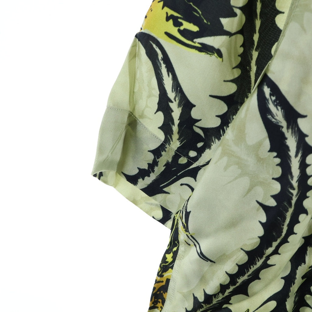 DRIES VAN NOTEN(ドリスヴァンノッテン) 25SS CARLTONE 1001 M.W.SHIRT カールトン ボタニカル総柄 レーヨン オープンカラー半袖シャツ ベージュ/ブラック 251-020742