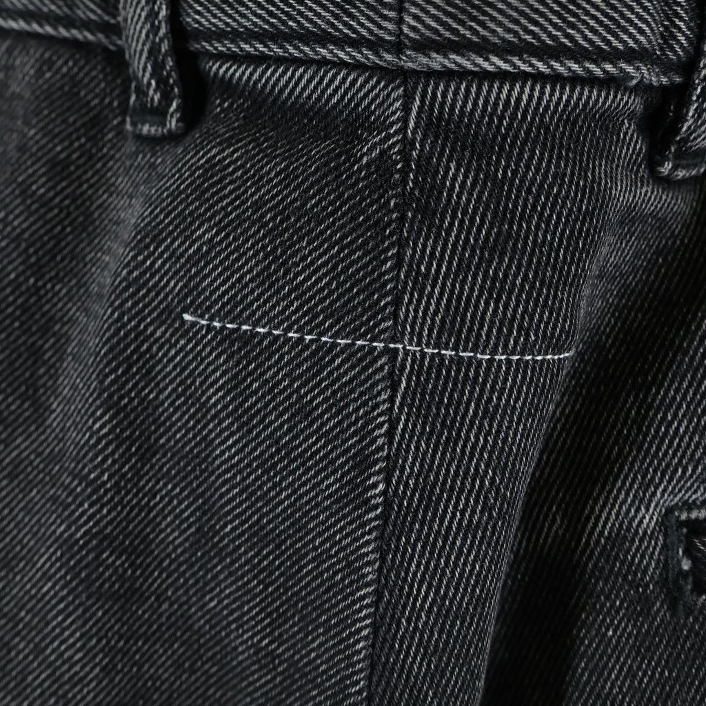 MM6 Maison Margiela(エムエムシックスメゾンマルジェラ) 24SS DENIM PANTS イタリア製 テーパード ジップフライ デニムパンツ ブラック SH2KA0004 M30009