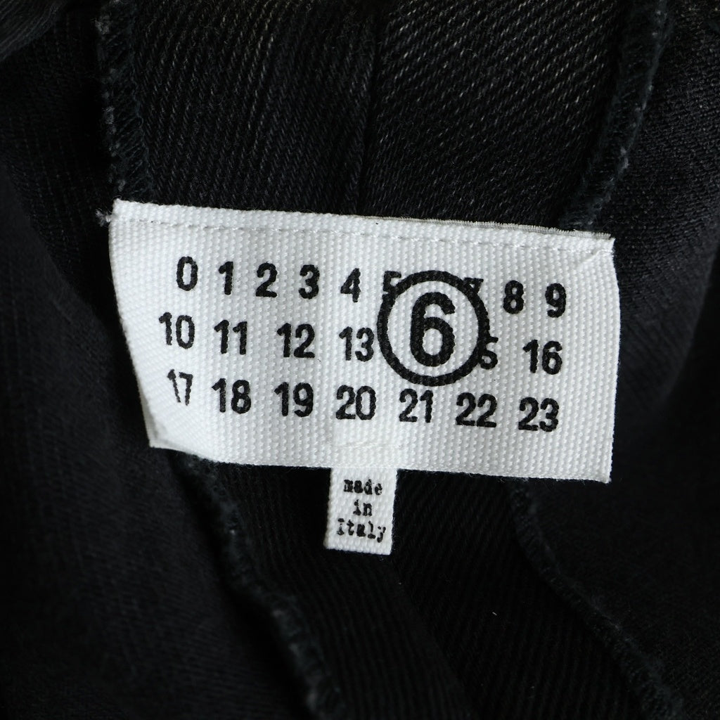 MM6 Maison Margiela(エムエムシックスメゾンマルジェラ) 24SS DENIM PANTS イタリア製 テーパード ジップフライ デニムパンツ ブラック SH2KA0004 M30009