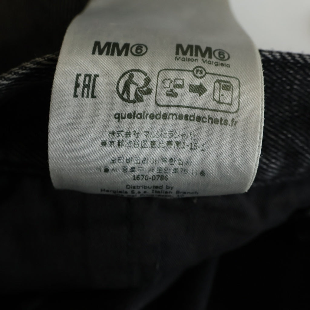 MM6 Maison Margiela(エムエムシックスメゾンマルジェラ) 24SS DENIM PANTS イタリア製 テーパード ジップフライ デニムパンツ ブラック SH2KA0004 M30009