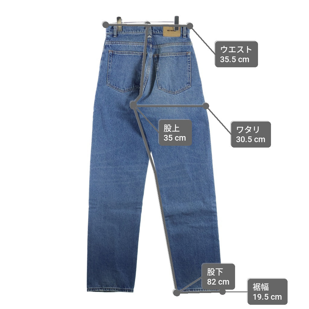 HED MAYNER(ヘドメイナー) 24SS DENIM PANTS イタリア製 テーパード ジップフライ デニムパンツ インディゴ HMMY67009T