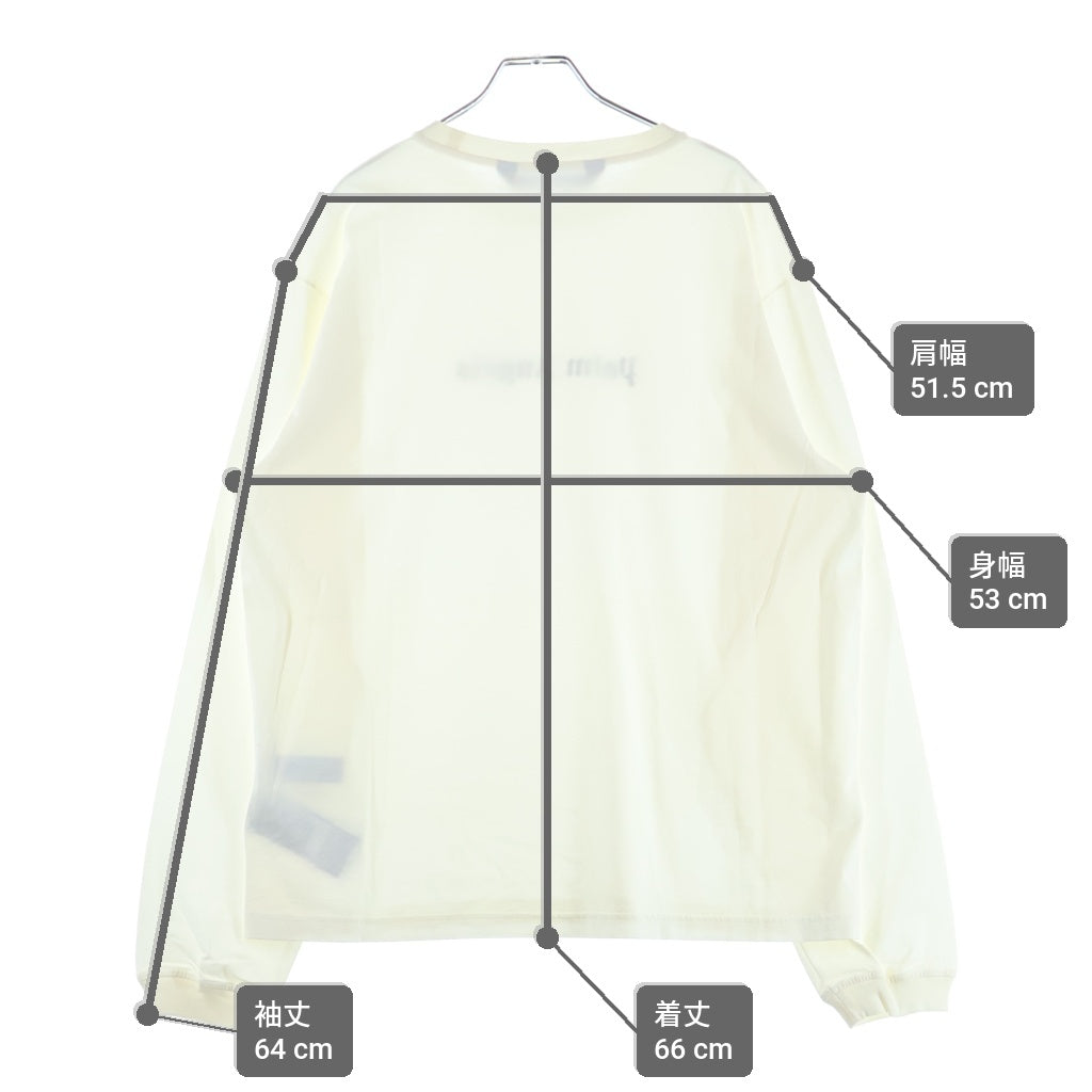 Palm Angels(パームエンジェルス) LOGO TEE L/S ロゴプリント クルーネック 長袖Tシャツ カットソー ホワイト PMAB046S24JER001