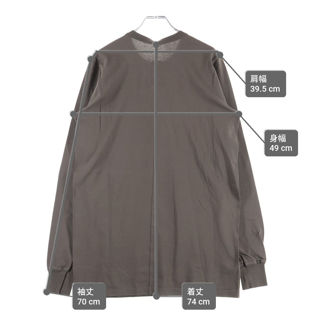 Rick Owens(リックオウエンス) 23AW LEVEL LS T レベル クルーネック 長袖Tシャツ カットソー チャコールグレー RU02C7266-JA