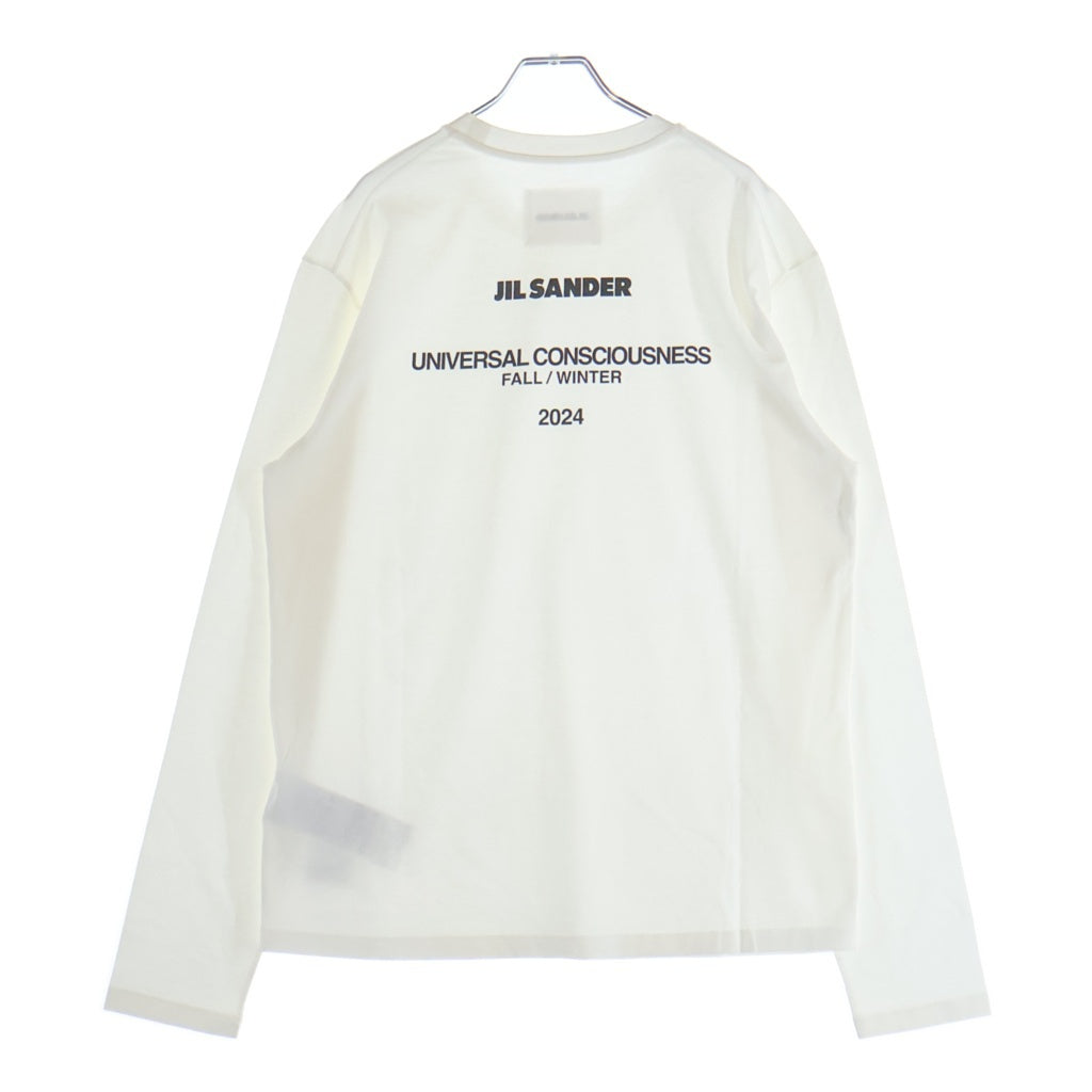 JIL SANDER(ジルサンダー) 24AW T-SHIRT LS バックロゴプリント クルーネック 長袖Tシャツ カットソー ホワイト J22GC0188 J46219