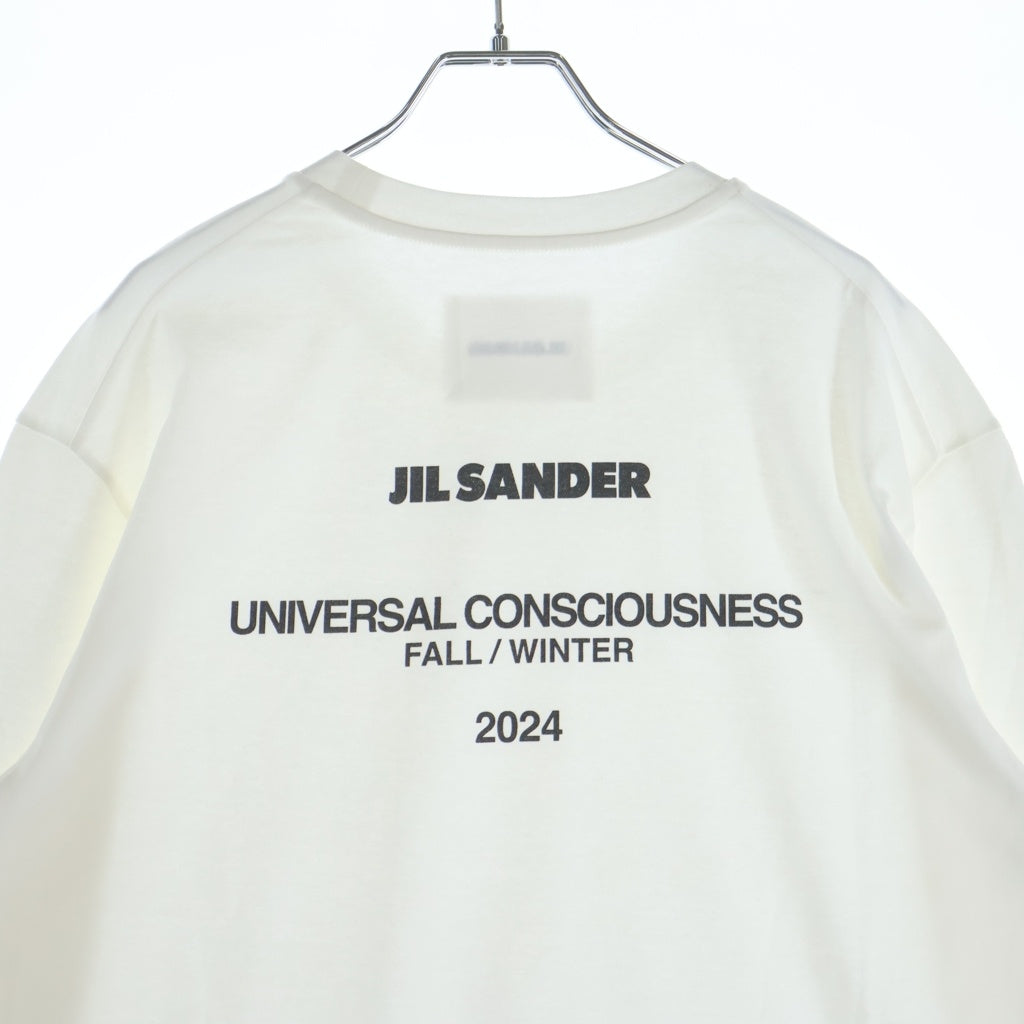 JIL SANDER(ジルサンダー) 24AW T-SHIRT LS バックロゴプリント クルーネック 長袖Tシャツ カットソー ホワイト J22GC0188 J46219