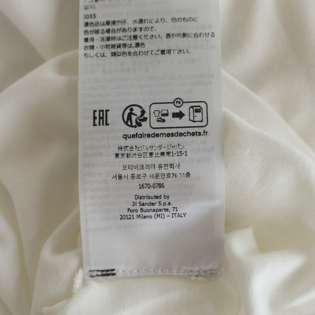 JIL SANDER(ジルサンダー) 24AW T-SHIRT LS バックロゴプリント クルーネック 長袖Tシャツ カットソー ホワイト J22GC0188 J46219
