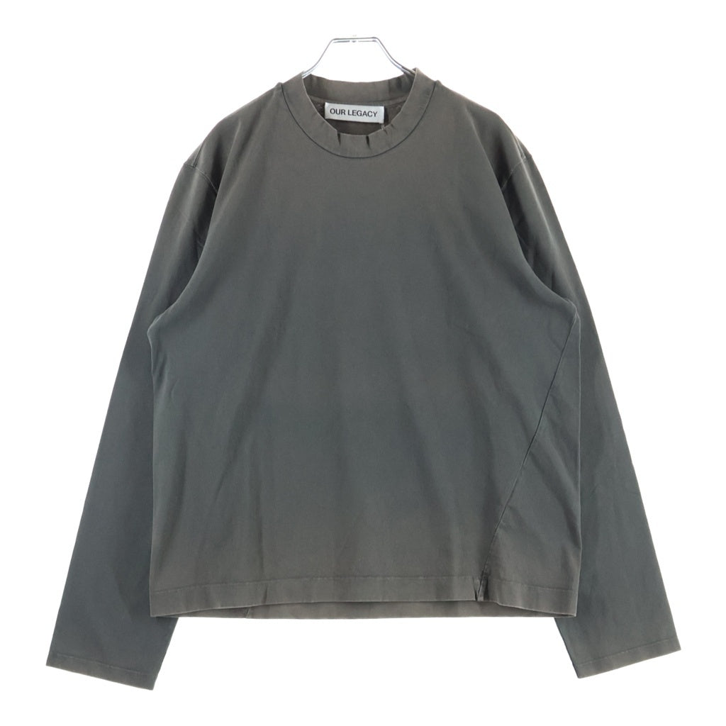 OUR LEGACY(アワーレガシー) BIG LONGSLEEVE ヴィンテージ加工 ビッグロングスリーブ クルーネック 長袖Tシャツ チャコールグレー M4246BAC