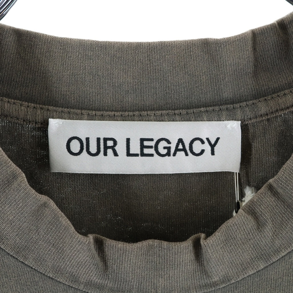 OUR LEGACY(アワーレガシー) BIG LONGSLEEVE ヴィンテージ加工 ビッグロングスリーブ クルーネック 長袖Tシャツ チャコールグレー M4246BAC