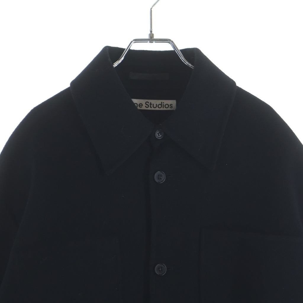 Acne Studios(アクネ ストゥディオズ) ソフトウール オーバーサイズ シャツジャケット ブラック FN-MN-OUTW000587