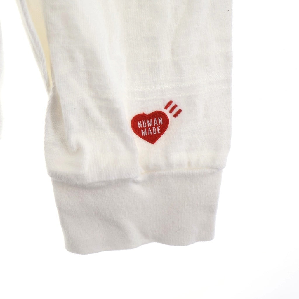 HUMAN MADE(ヒューマンメイド) GRAPHIC L/S T-SHIRT ハートロゴプリント クルーネック 長袖Tシャツ カットソー ホワイト HM28CS035