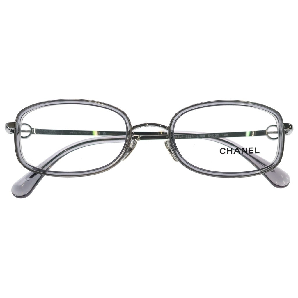 CHANEL(シャネル) 2221 レクタングル スクエアフレーム クリアレンズ サングラス メガネ シルバー