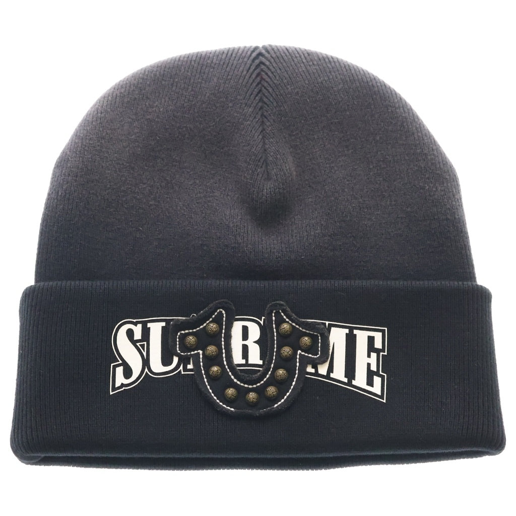 SUPREME(シュプリーム) 25AW ×True Religion Beanie トゥルーレリジョン ロゴプリント ビーニー ニットキャップ 帽子 ブラック