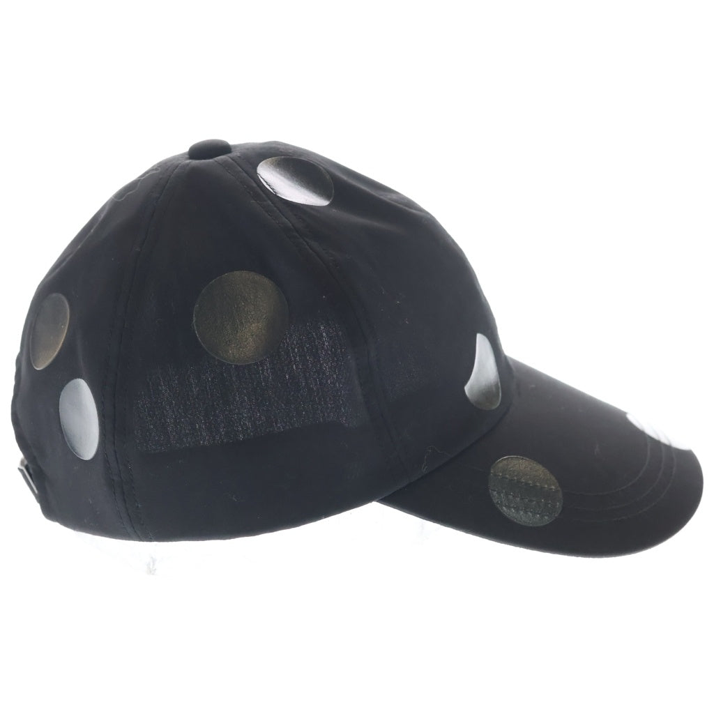 Y's(ワイズ) 26SS BLACK PRINT CAP ブラック ドットプリント ベースボールキャップ 帽子 ブラック YQ-H02-025